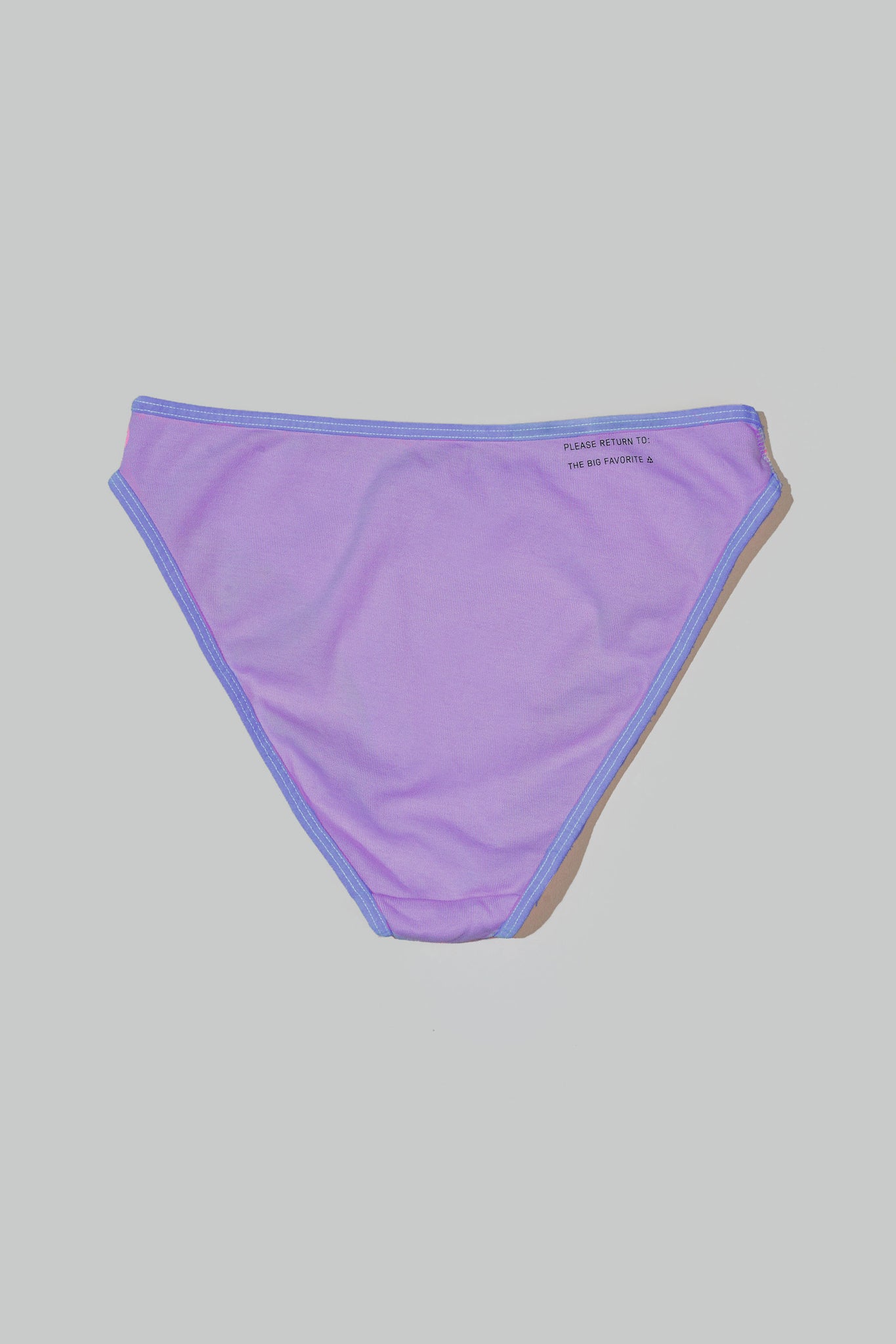 a bikini brief in lovely lilac purple laid flat 