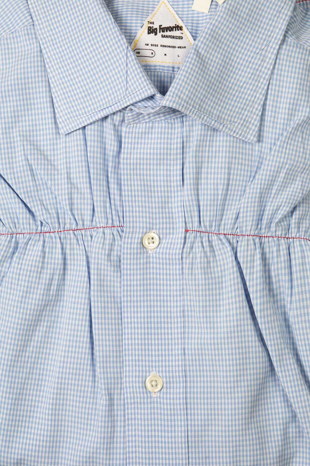 Hypebae  Inspired Skiwear - curved-hem buttoned-up shirt Blau
