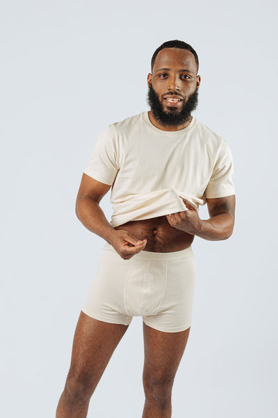 Men's Organic Pima Cotton Boxer Briefs - Undyed / M